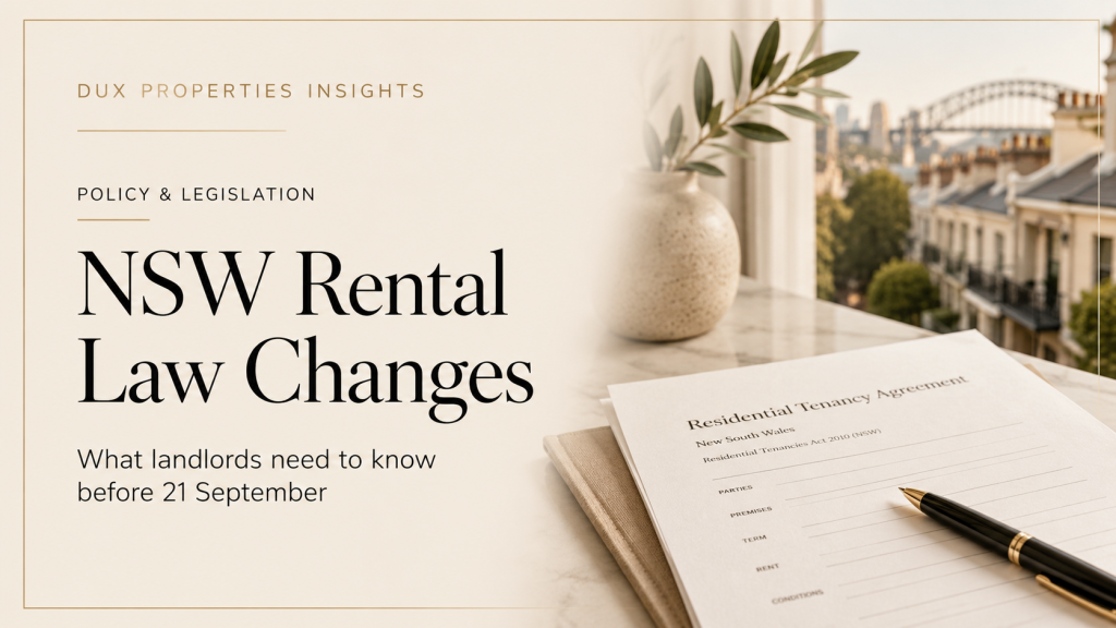 NSW rental law changes for landlords – Dux Properties Insights