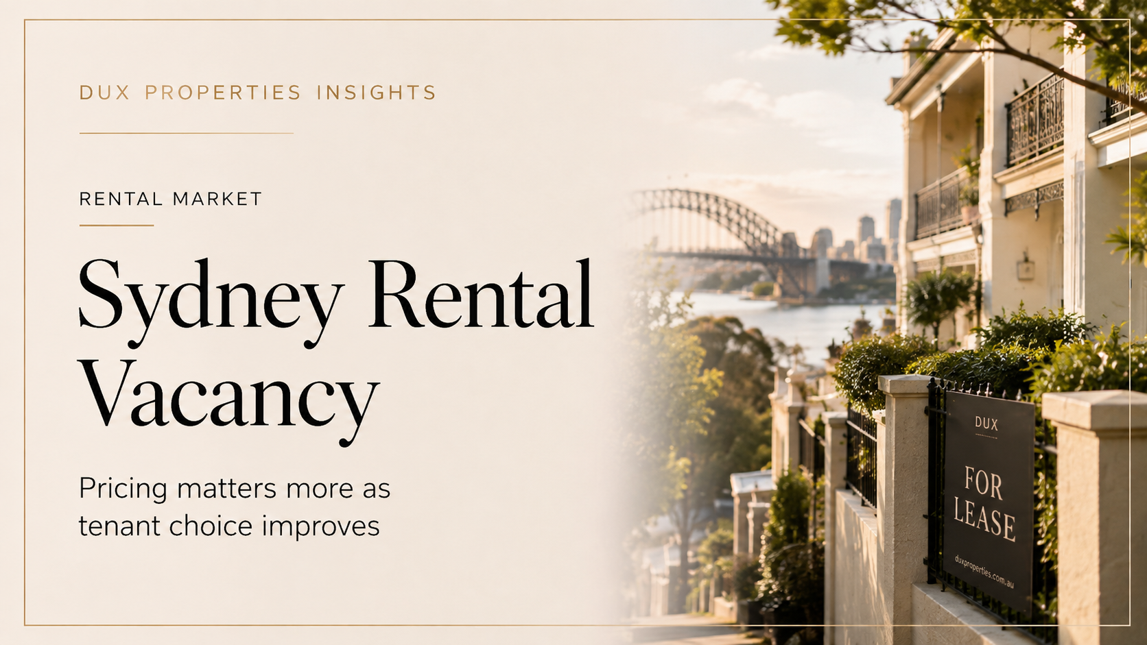 Sydney rental vacancy market update – Dux Properties Insights